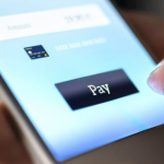 Close-up of a mobile payment screen illustrating synthetic identity fraud and digital payment security.